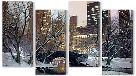 Модульная картина - Центральный парк зимой