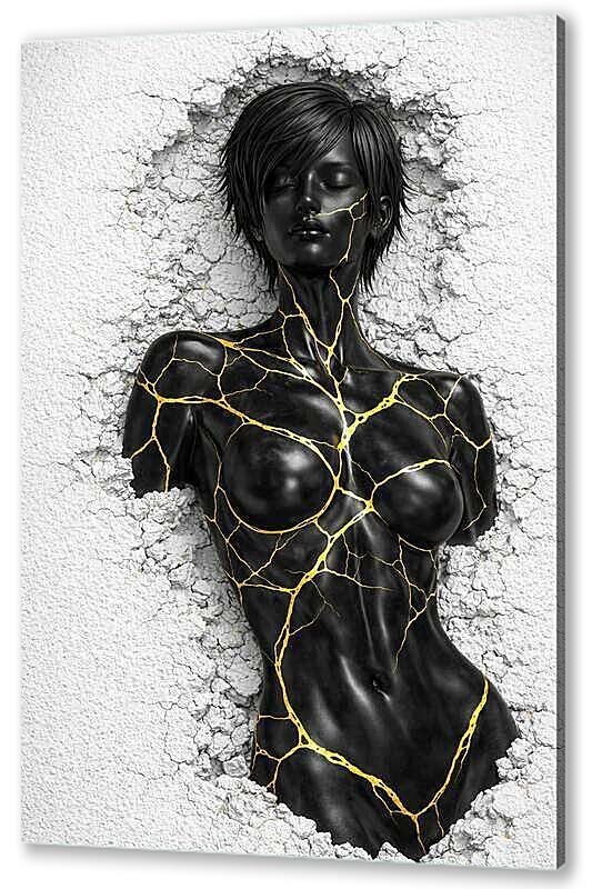 Постер Золотые линии на теле артикул 2-183-H