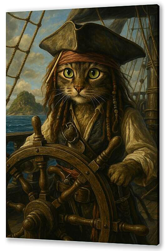 Постер Кот-Пират на Шхуне артикул 2-3-H