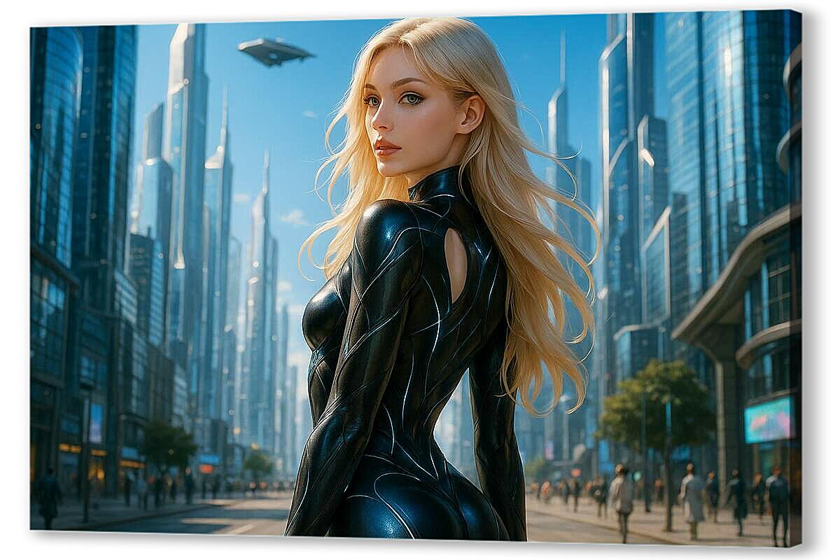 Постер Футуристический мегаполис днём артикул 2-50-H