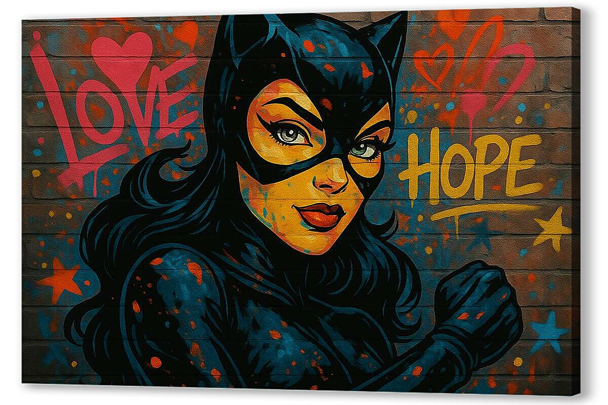 Постер Женщина Кошка Граффити артикул 2-54-H