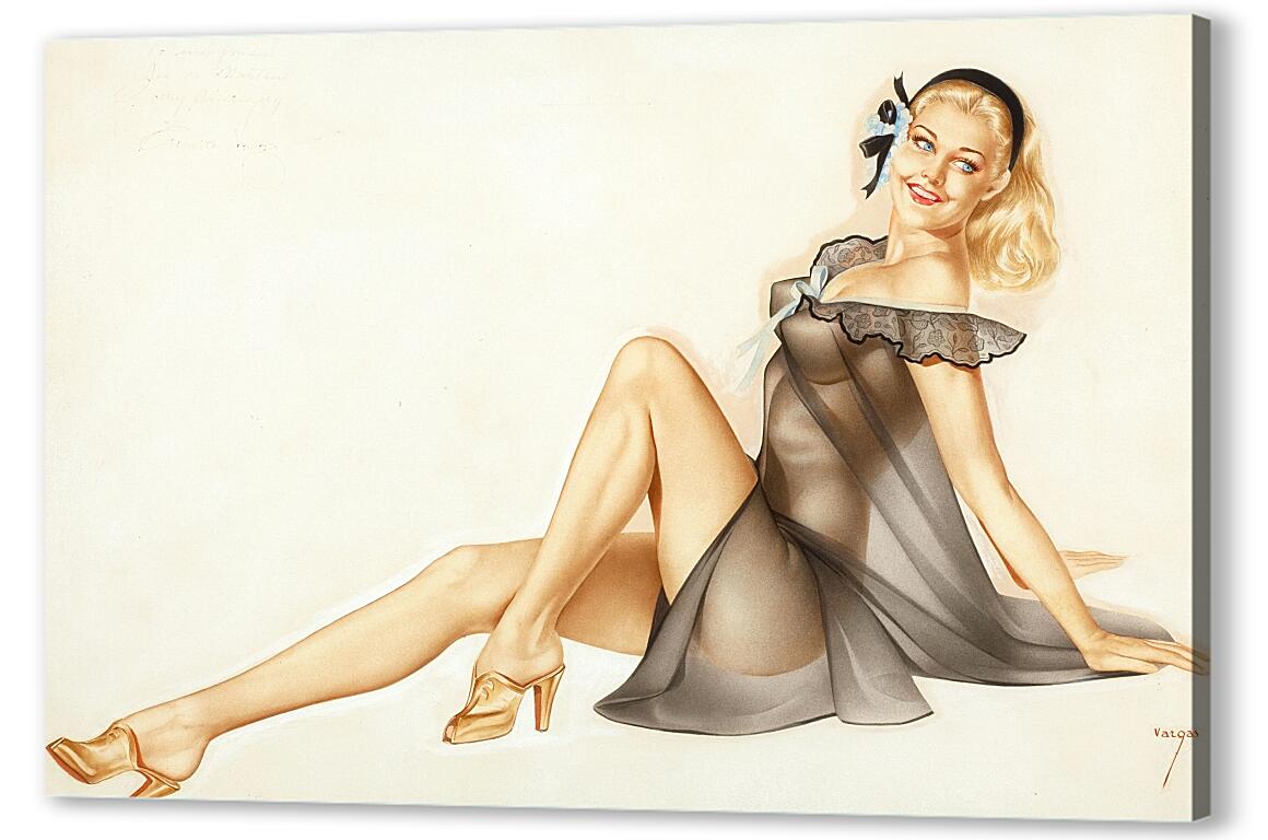 Постер (плакат) Блондинка с бантиком артикул 7066