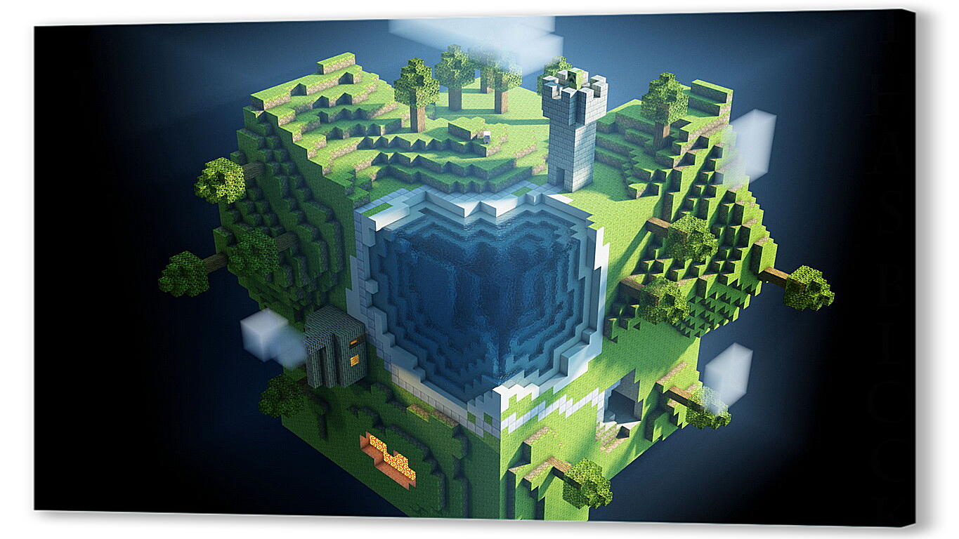 Постер (плакат) minecraft, planet, cube артикул 20315