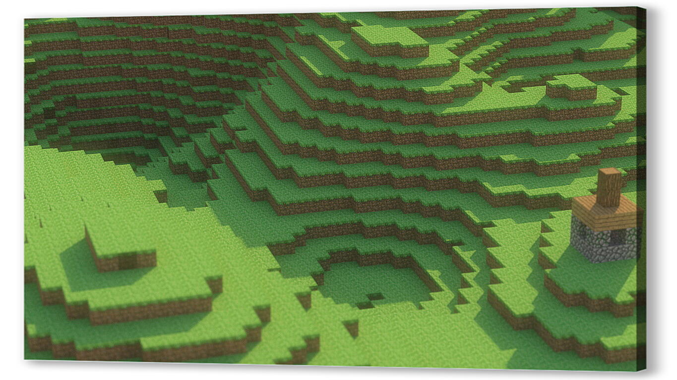 Постер minecraft, mountain, house артикул 20364