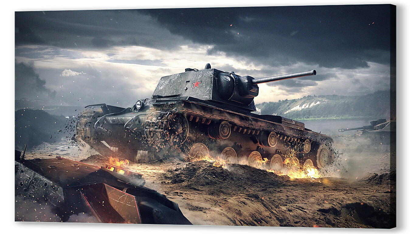 Постер (плакат) world of tanks blitz, wargaming net, kv-1 артикул 20374