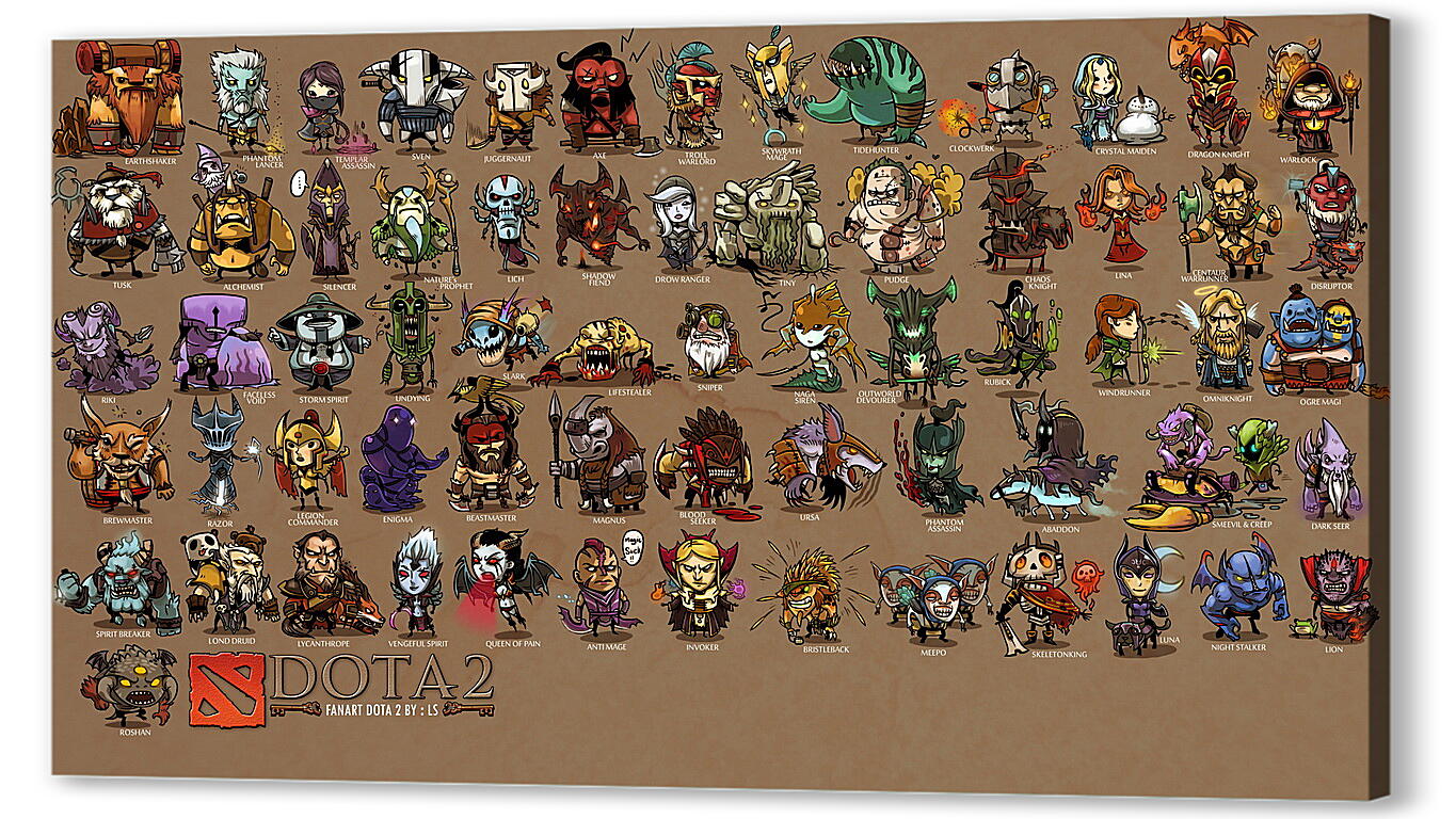 Постер mini heroes, dota 2, art
 артикул 20594