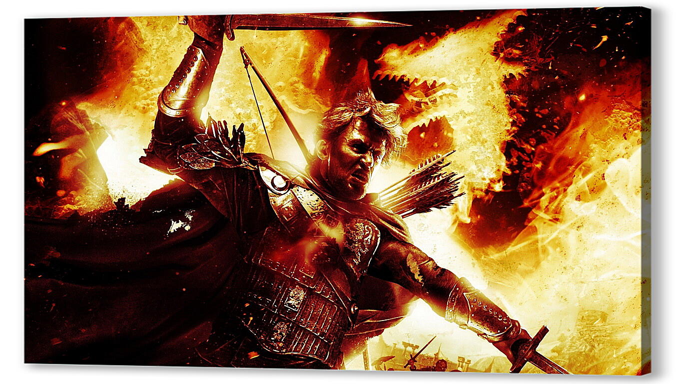 Постер (плакат) dragons dogma, sword, fire артикул 20631