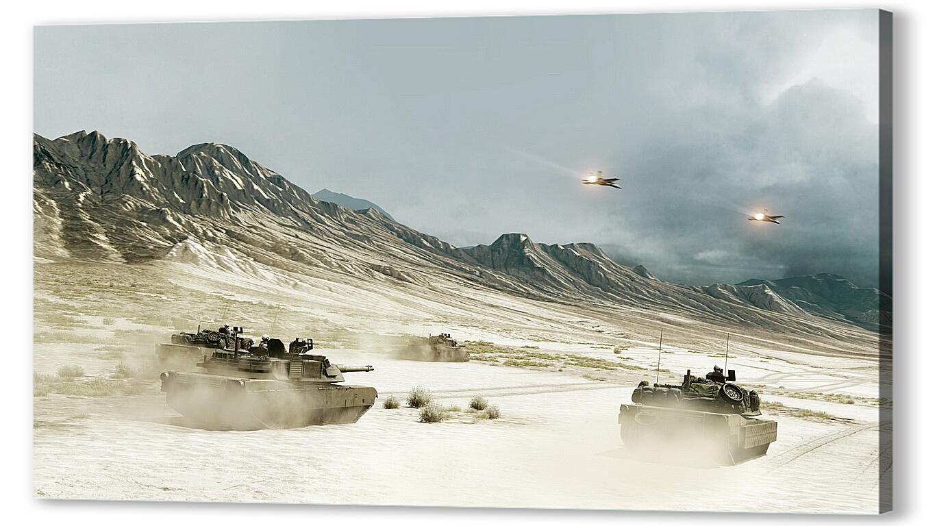 Постер (плакат) battlefield, tanks, mountains артикул 20760