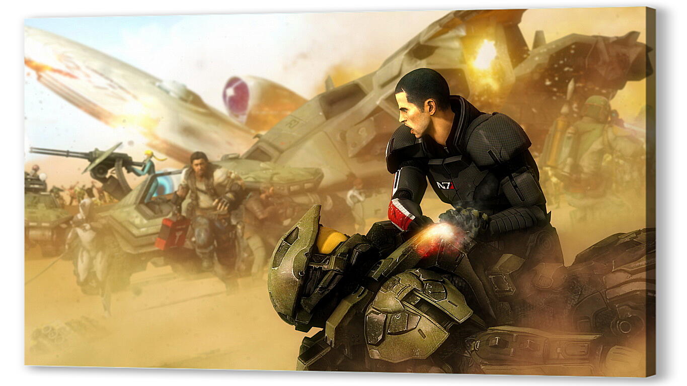 Постер (плакат) mass effect, shepard, halo
 артикул 20967