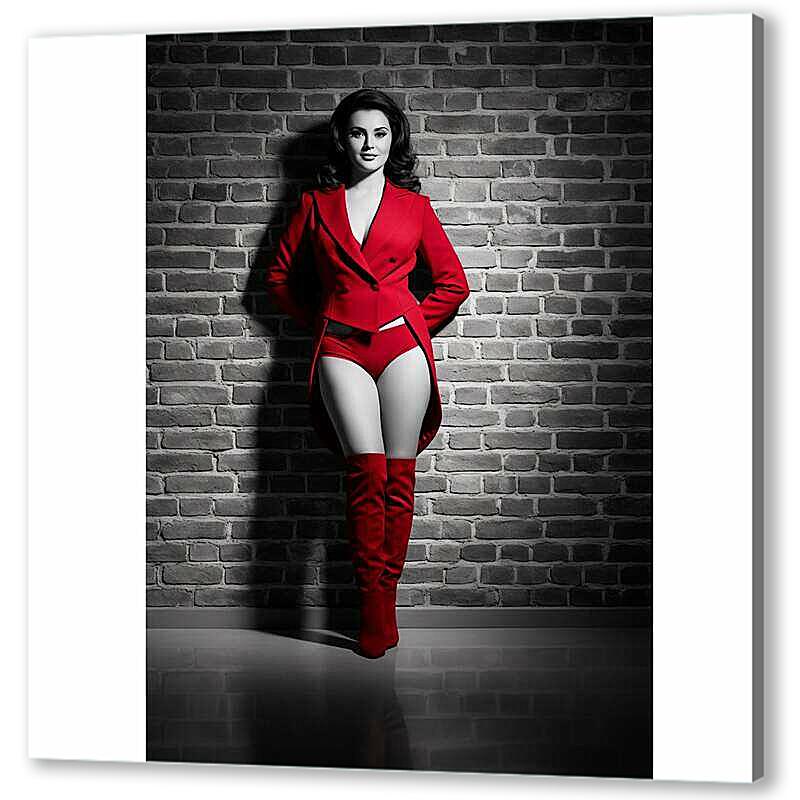 Постер Модель в красном фраке, чб постер артикул 21-20-H