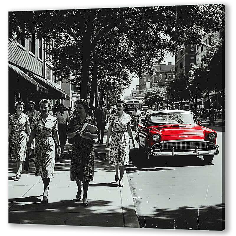 Постер Город из 60-х годов, чб постер артикул 21-27-H