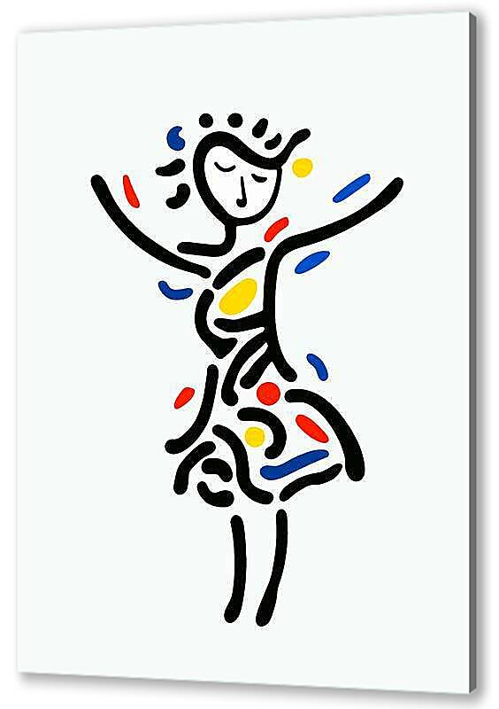 Постер Девушка, весёлая графика артикул 21-33-H