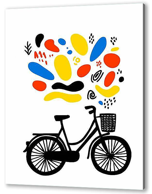 Постер Велосипед, весёлая графика артикул 21-34-H