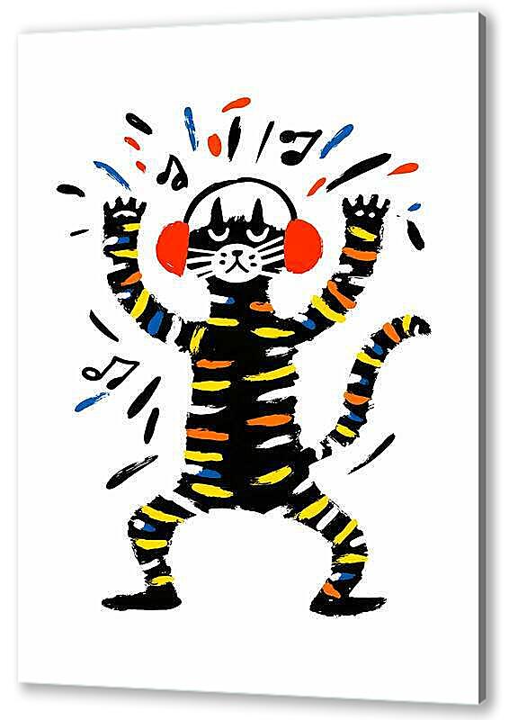 Постер Танцы кота, весёлая графика артикул 21-35-H