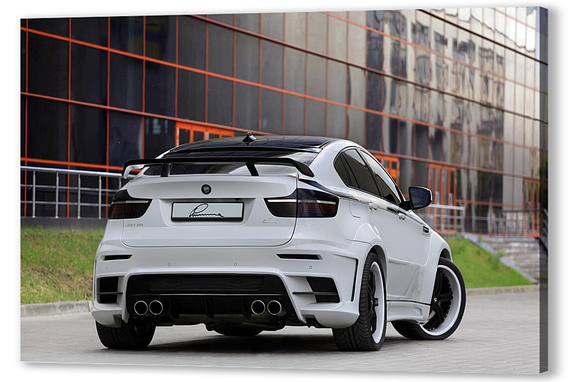 Постер BMW X6 белый артикул 7117