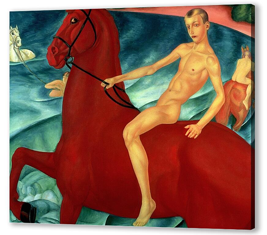 Постер (плакат) Купание красного коня.  Петров-Водкин К. артикул 3108