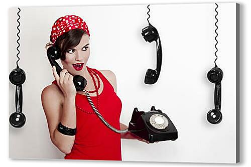 Постер The girl with the phone - Девушка с телефоном артикул 33040