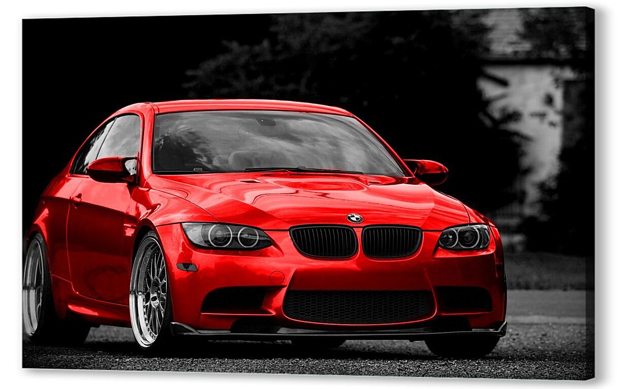 Постер (плакат) Красная БМВ (BMW) артикул 3519