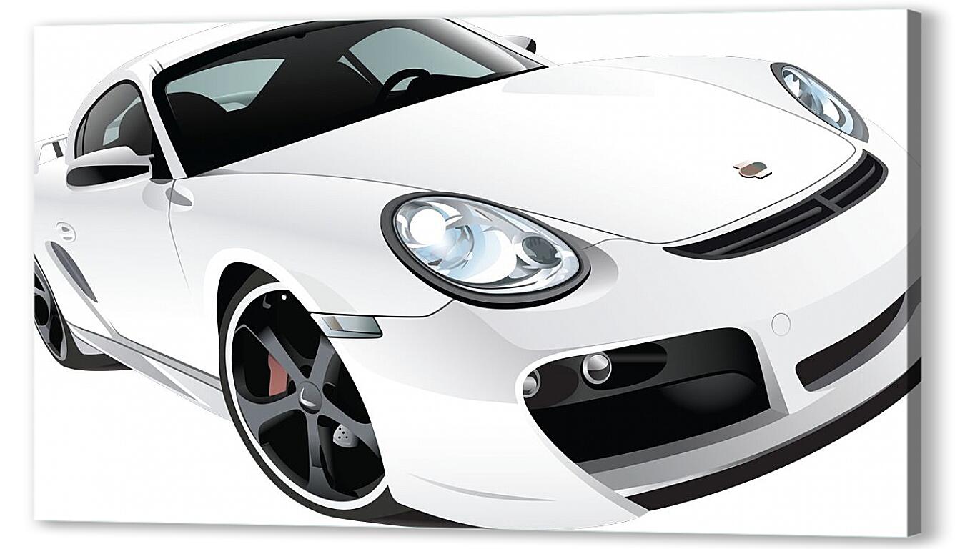 Постер Белый Porshe 911 артикул 3547