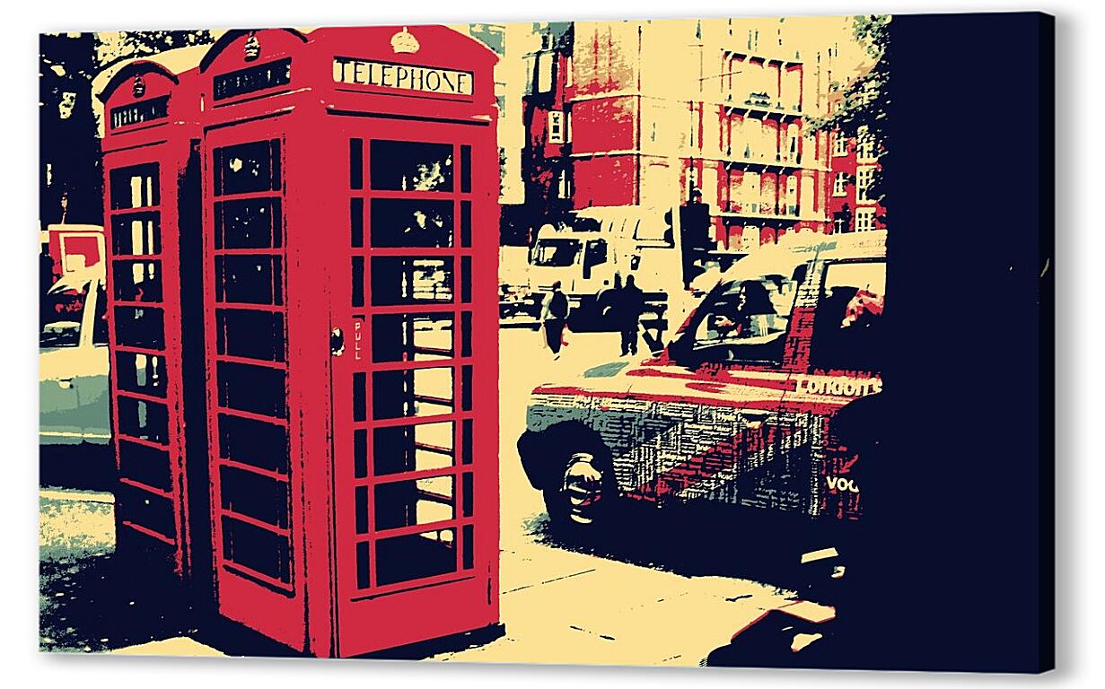 Постер (плакат) Телефонная будка. Лондон артикул 3845