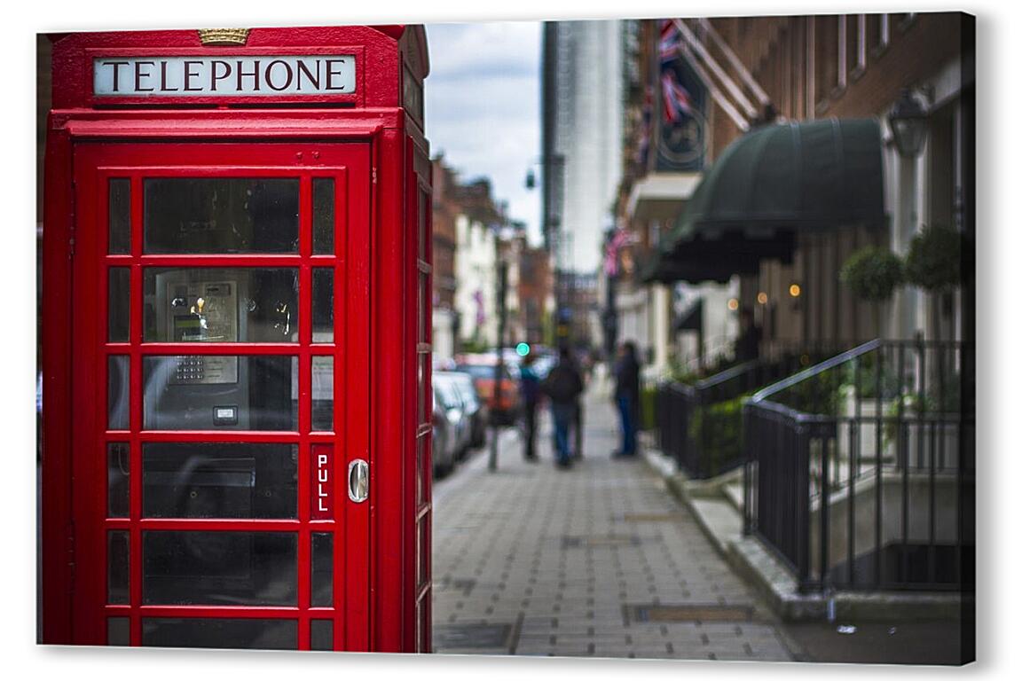 Постер (плакат) Красная телефонная будка. Лондон артикул 3859