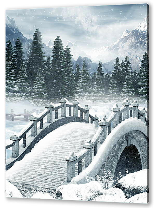 Постер (плакат) Мост зима мороз
 артикул 38684