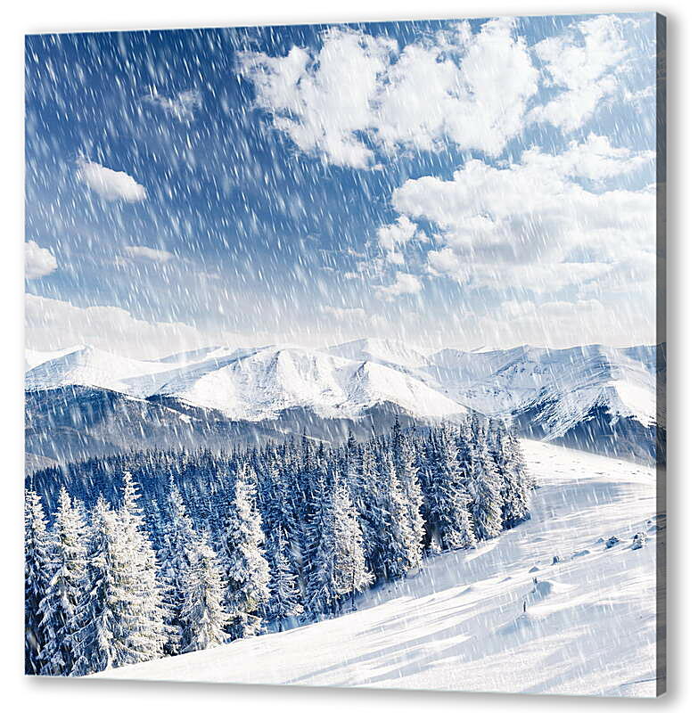 Постер (плакат) Снегопад в горах
 артикул 39189