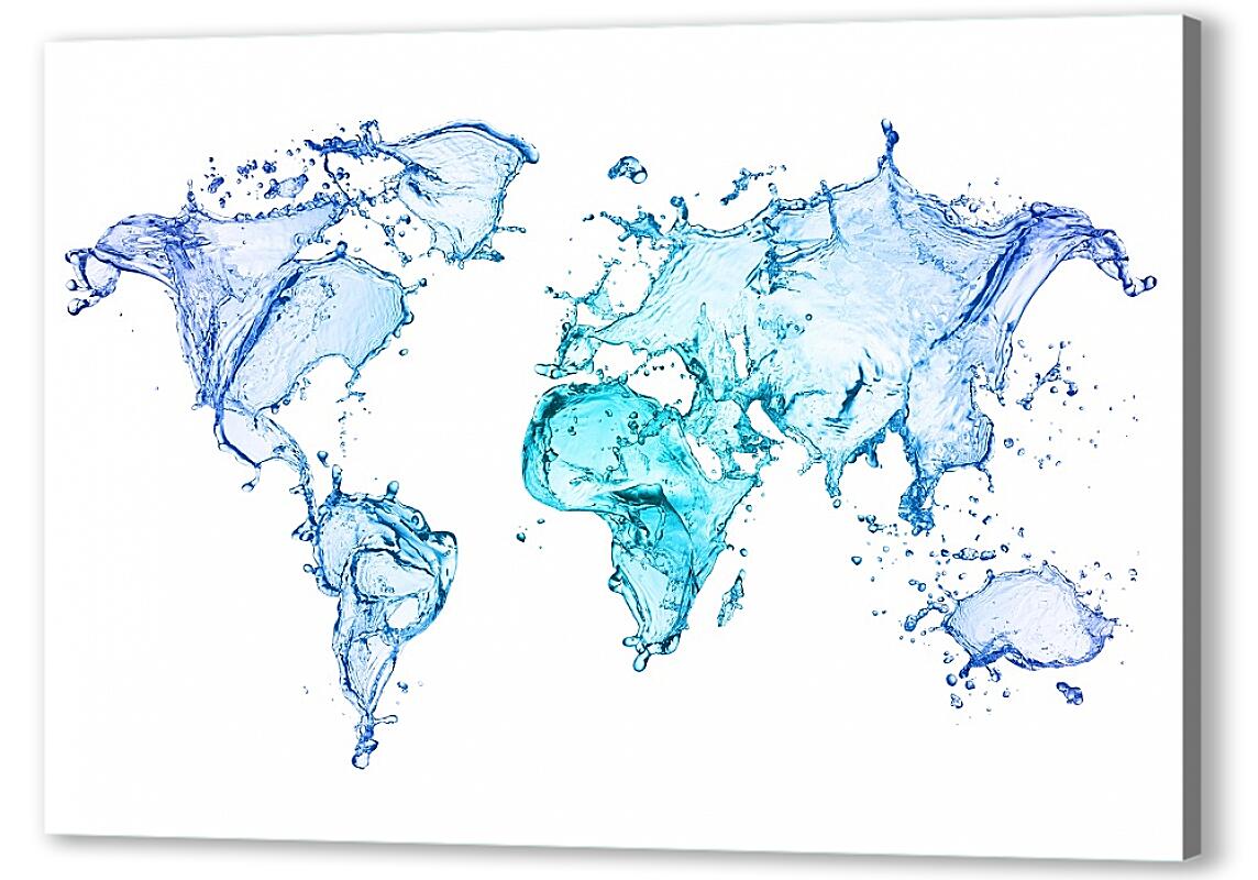 Постер (плакат) Карта мира из воды артикул 39637