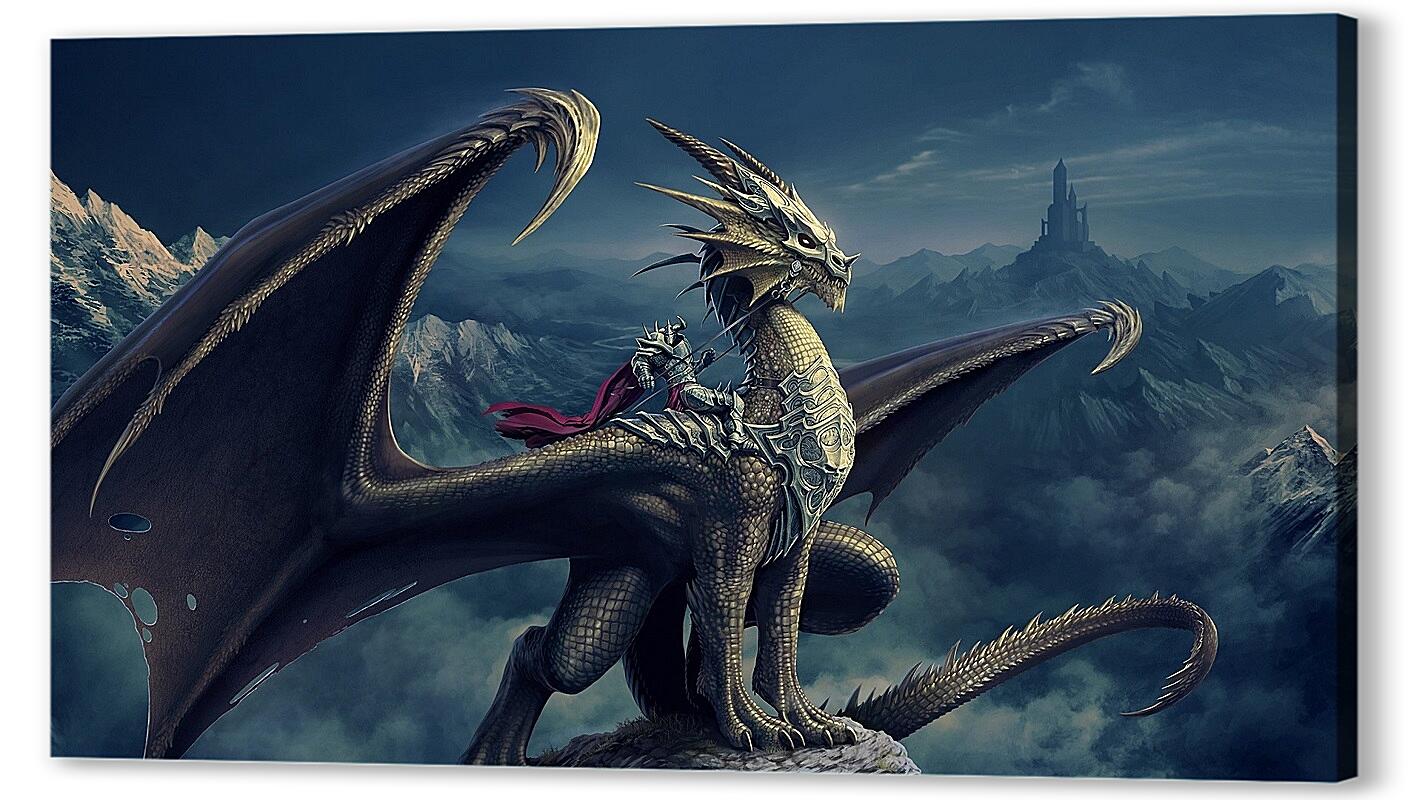 Постер (плакат) Рыцарь на драконе артикул 39808