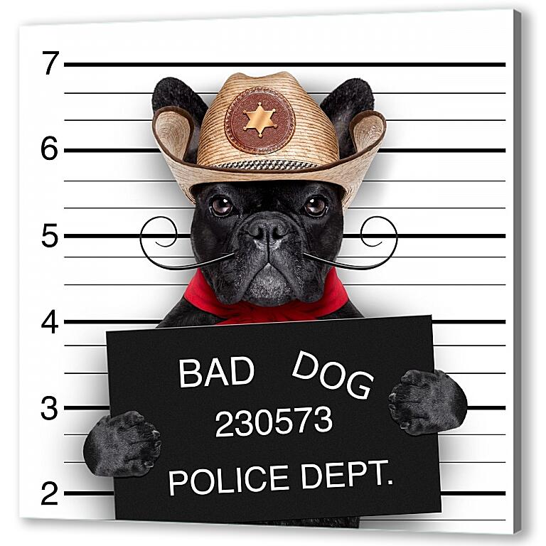 Постер (плакат) Собака в полицейском участке артикул 4264