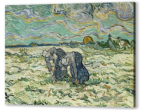 Постер (плакат) Two Peasant Women Digging in the Snow
 артикул 60274