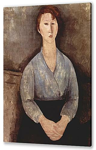 Постер Sitzende Frau mit blauer Bluse	
 артикул 63010
