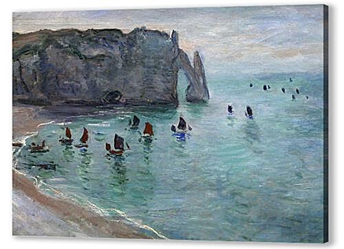 Постер (плакат) Etretat the Aval door fishing boats leaving the harbour	
 артикул 64441