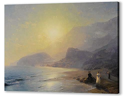Постер (плакат) Пушкин и графиня Раевская на берегу моря возле Гурзуфа и Партенита 1886 г.	
 артикул 64570