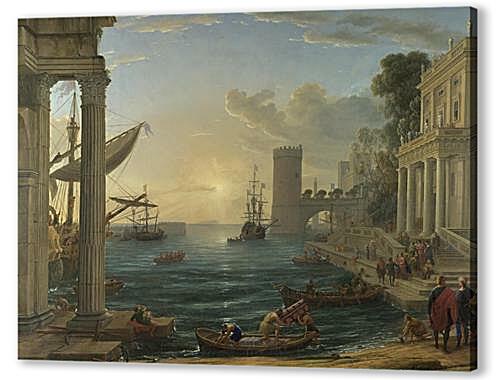 Постер (плакат) Seaport with the Embarkation of the Queen of Sheba
 артикул 68445