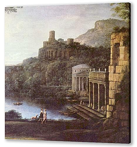 Постер (плакат) Пейзаж с нимфой Эгерией и царем Нумой
 артикул 69114