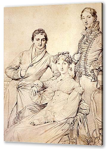 Постер (плакат) Portrait of Joseph Woodhead and His Wife, born Harriet Comber, and Her Brother, Henry George Wandesford Comber
 артикул 69604