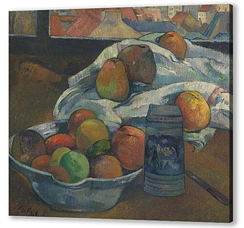 Постер (плакат) Bowl of Fruit and Tankard before a Window	
 артикул 71671