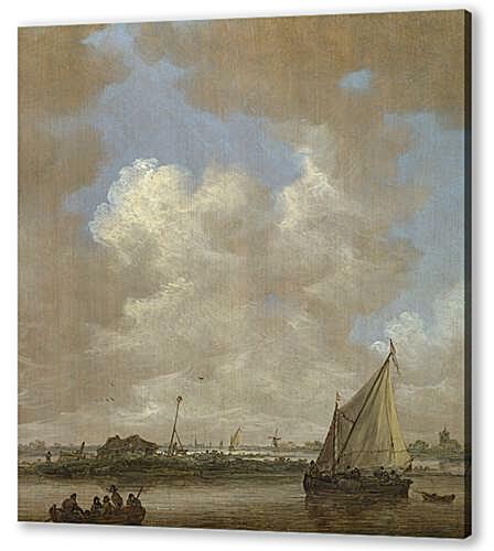 Постер A River Scene, with a Hut on an Island
 артикул 72180