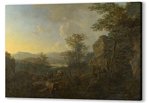 Постер (плакат) A Rocky Landscape with Peasants and Pack Mules
 артикул 72225