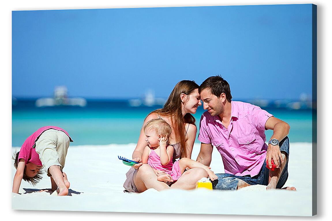 Постер (плакат) Семья на пляже артикул 7395