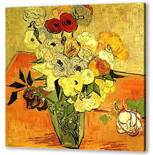 Постер (плакат) Still Life Japanese Vase with Roses and Anemones
 артикул 74184