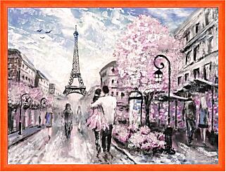 Картина - Париж двое влюблённых