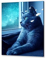 Постер (плакат) - Голубая кошка