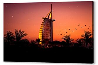 Постер (плакат) - Закат в Дубае