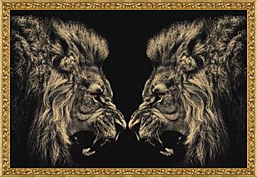 Картина - Схватка львов