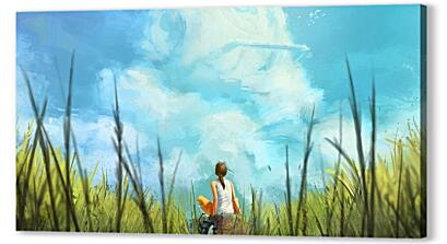 Постер (плакат) - Девушка в поле