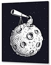 Постер (плакат) - Космонавт смотрит в телескоп