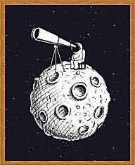Картина - Космонавт смотрит в телескоп