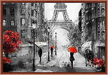 Картина - Девушка и красный зонт